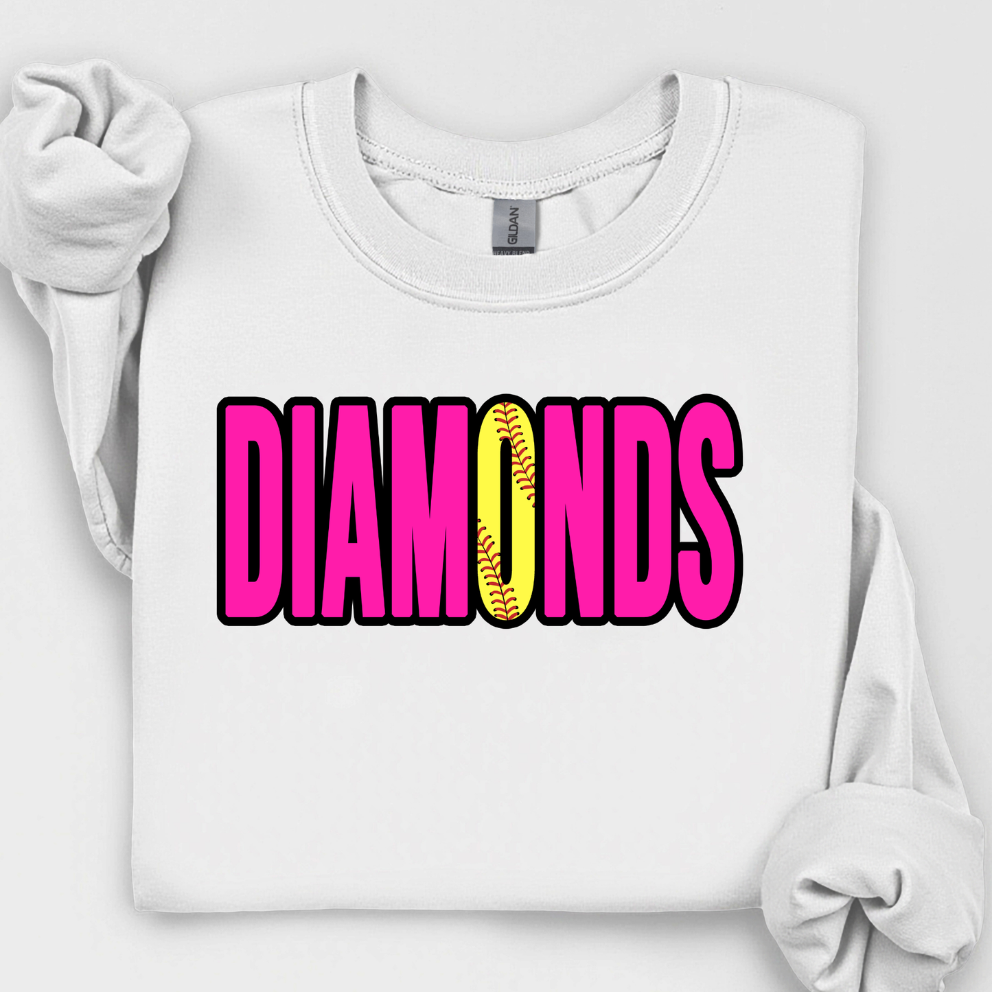 Diamonds Block Lettering with Softball O
