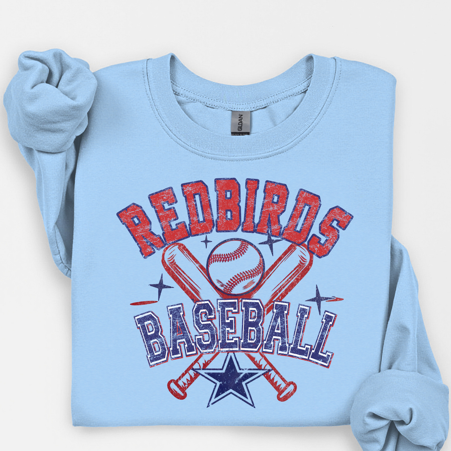 Redbirds Baseball Crossing Bats