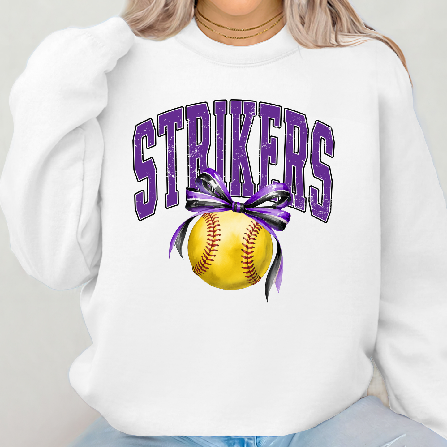 Strikers Vintage Softball With Purple Bow