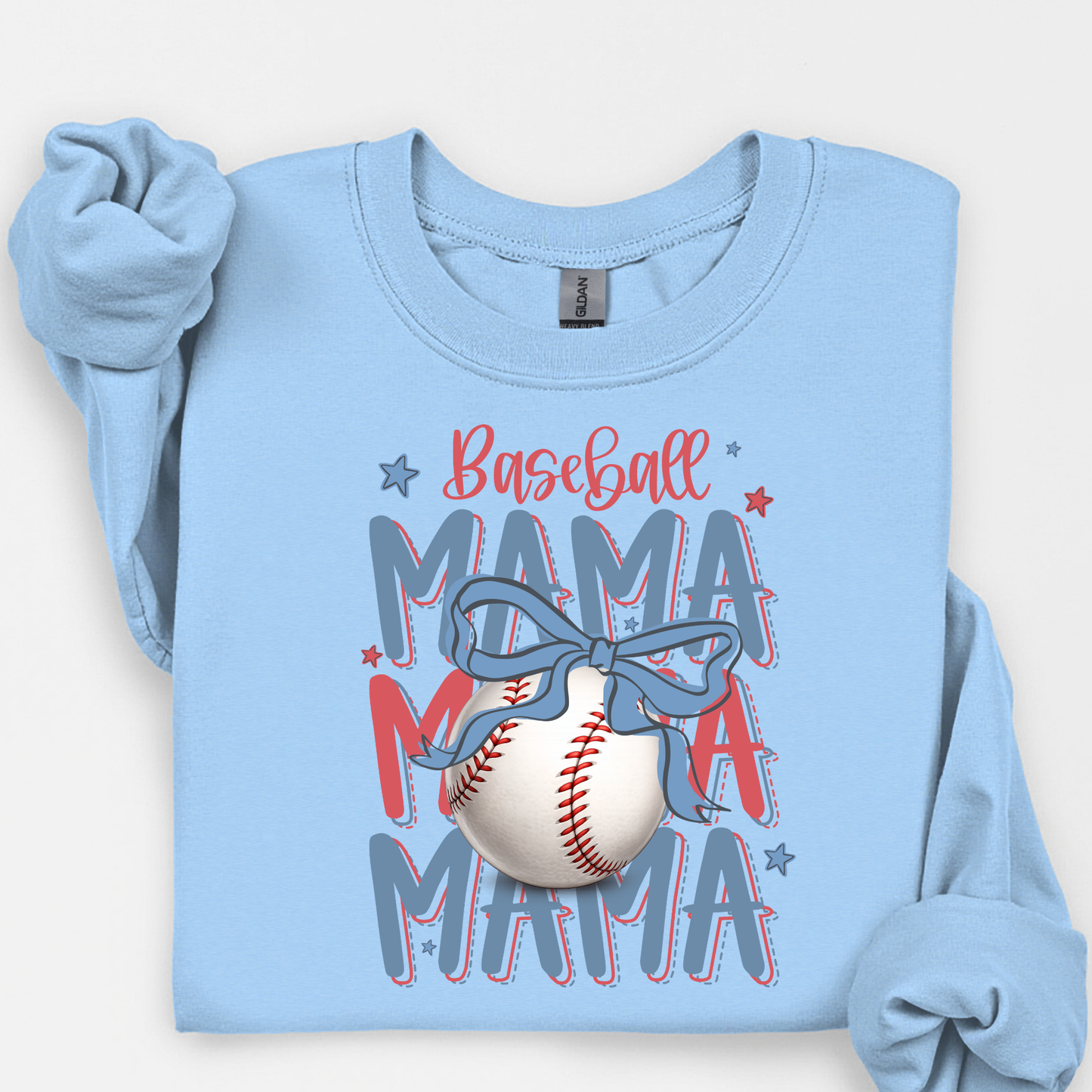 Redbirds Baseball Mama Baseball with Blue Bow