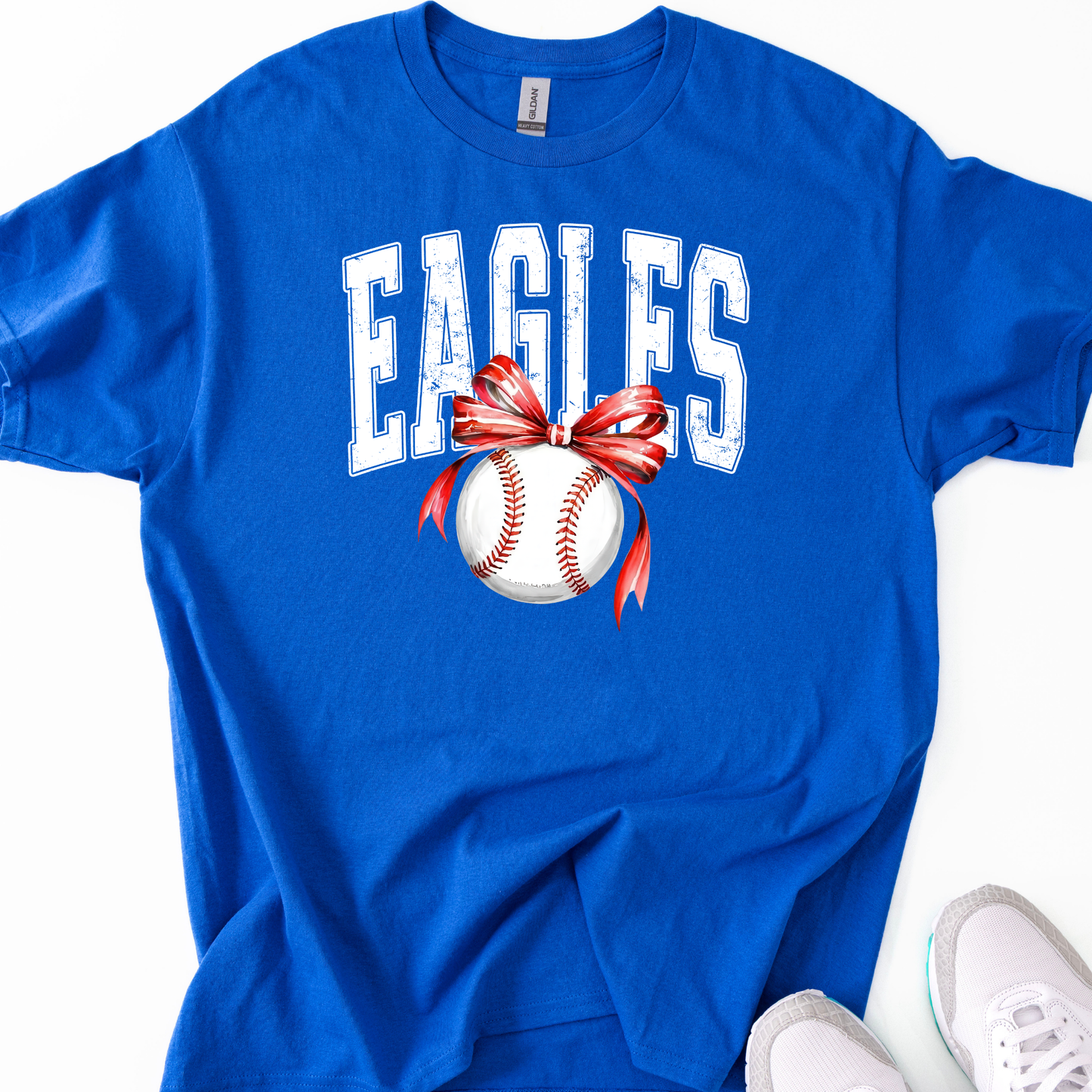 Eagles Block With Red Bow