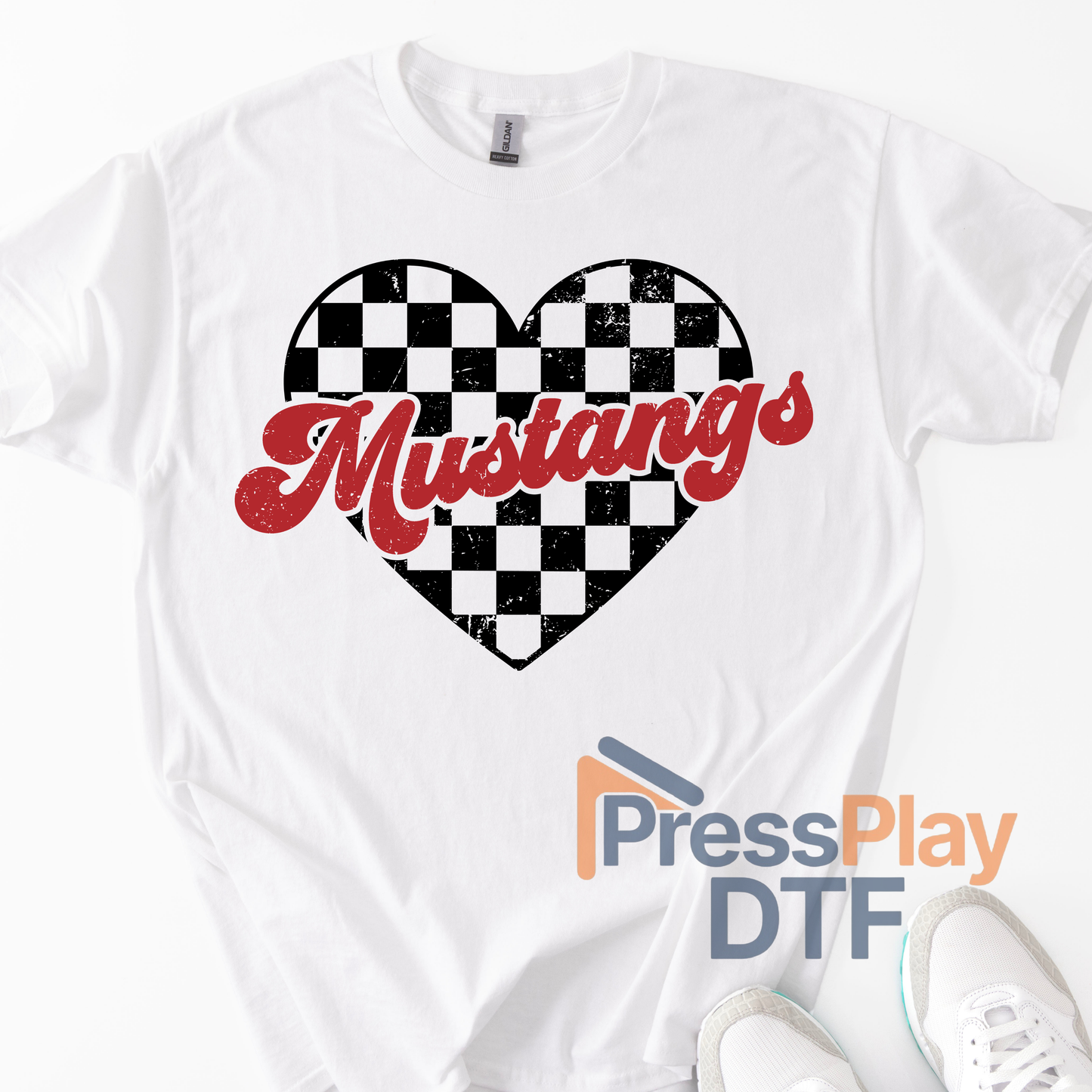 Mustangs Heart DTF Transfer