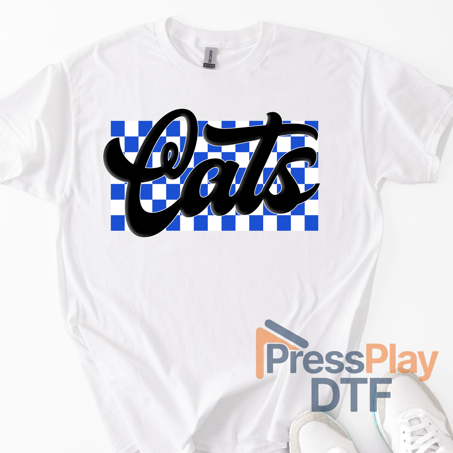 Cats Checker DTF Transfer