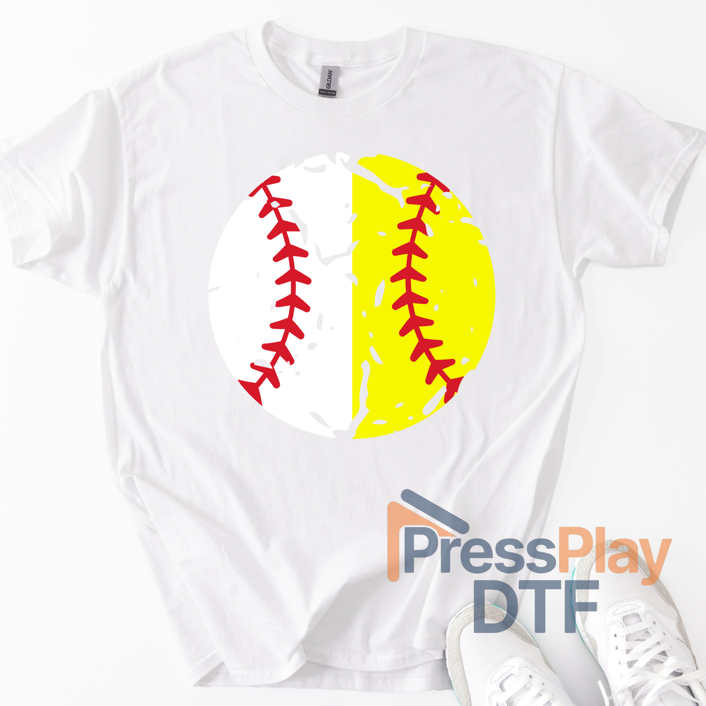 Baseball Softball Split DTF Transfer