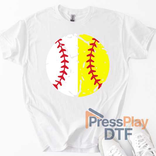 Baseball Softball Split DTF Transfer