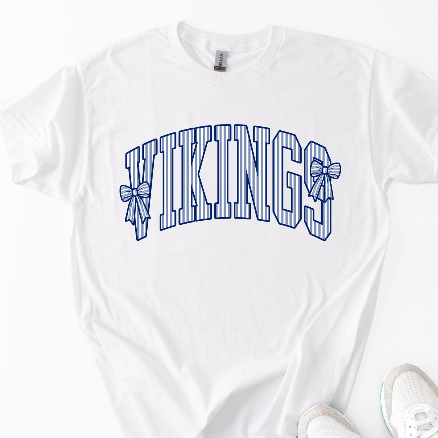 Vikings Pinstripe Bows Blue