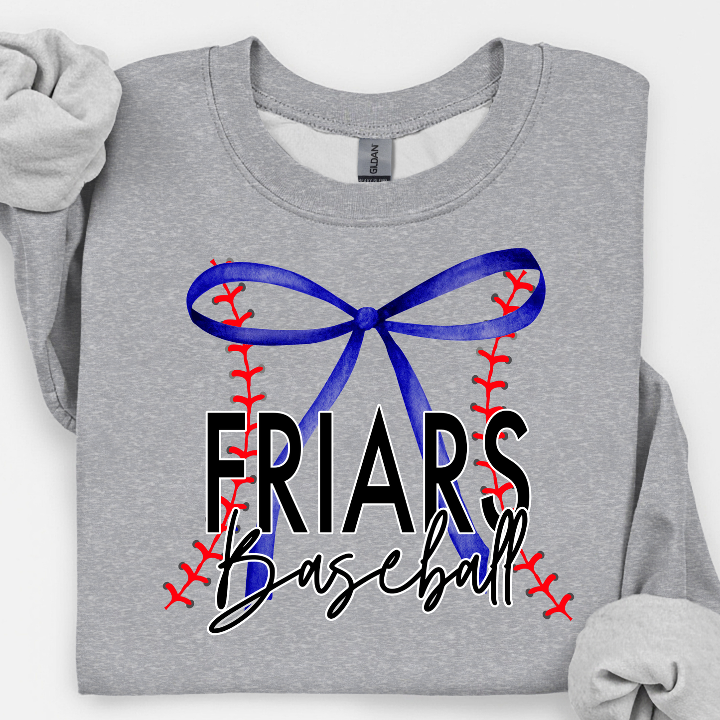 Friars Baseball Blue Bow with Seams