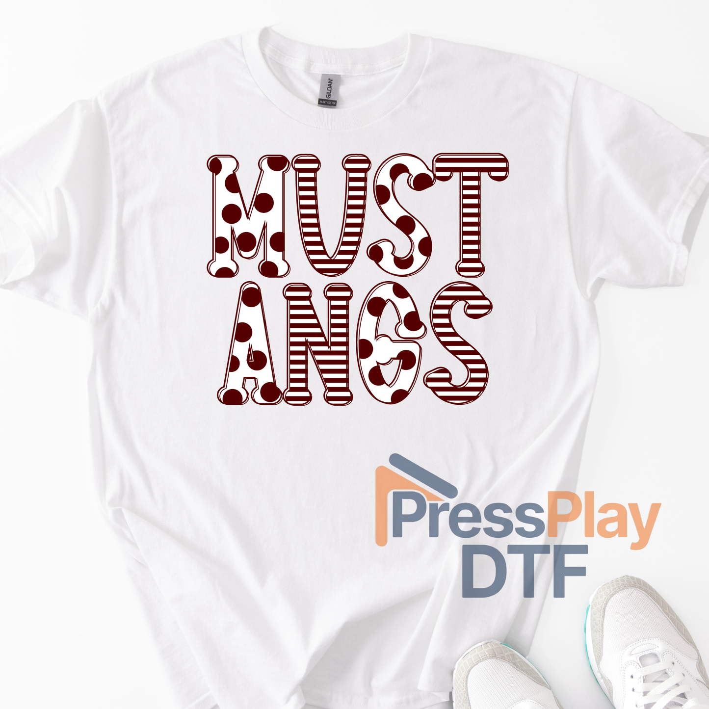 Mustangs Striped Polka Dot DTF Transfer