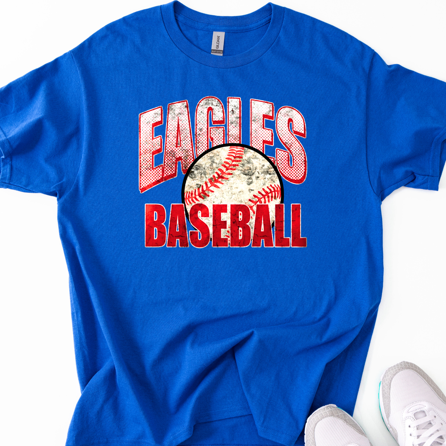 Eagles Distressed Baseball Red