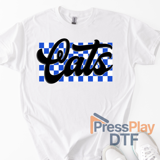 Cats Checker DTF Transfer