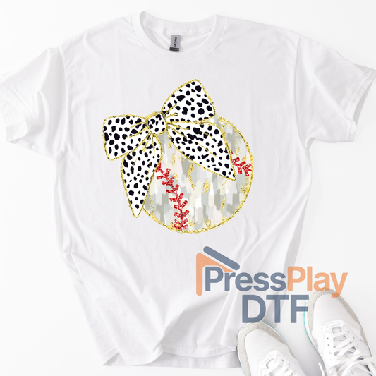 Baseball Bow DTF