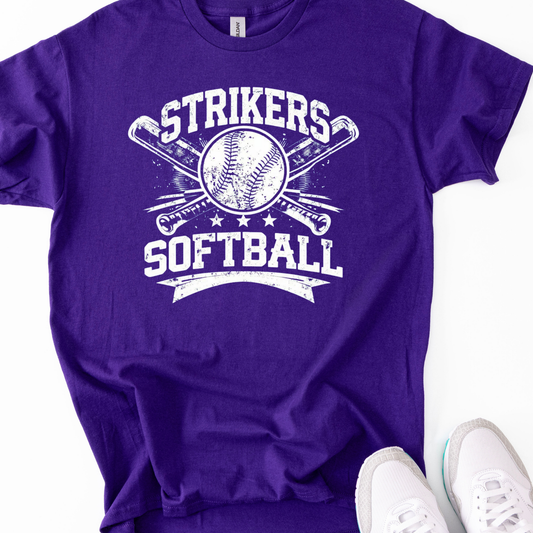 Strikers Softball Crossing Bats White