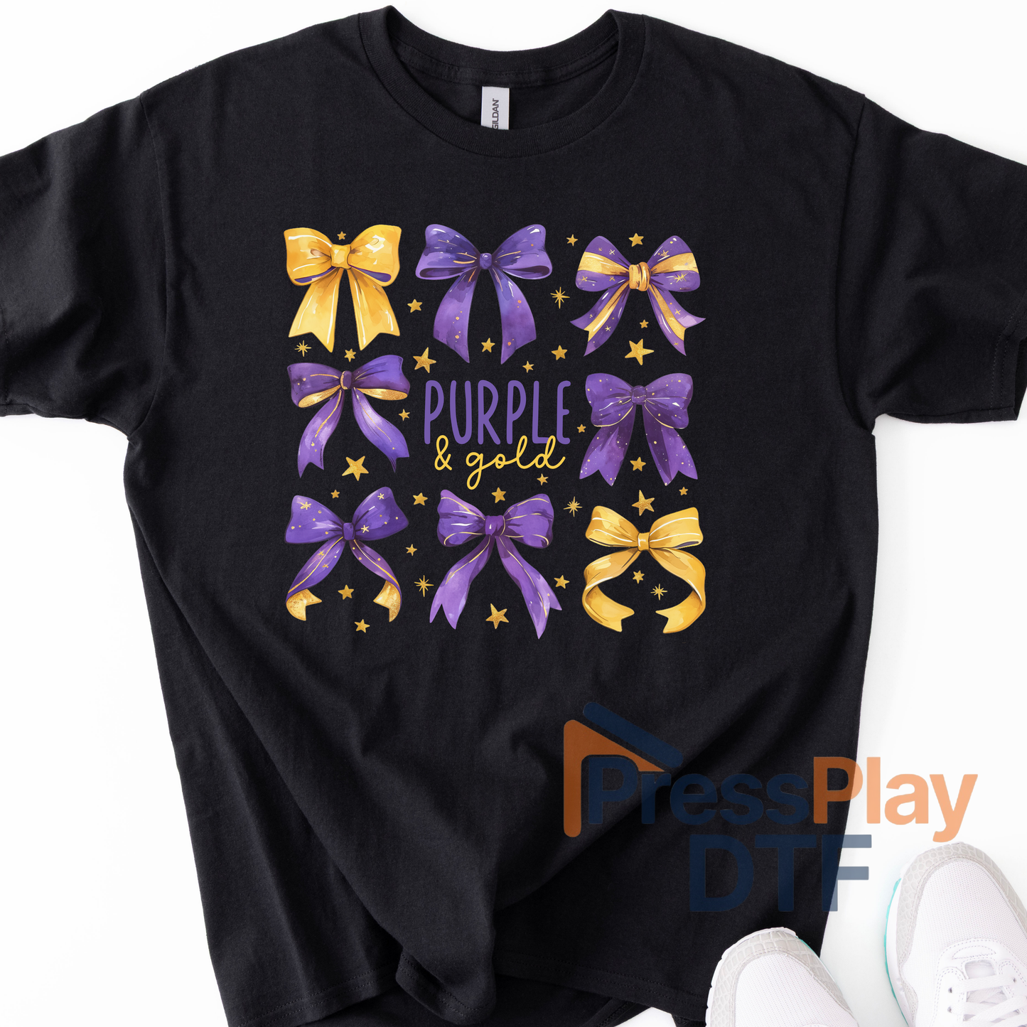 Purple Gold Bows DTF Transfer