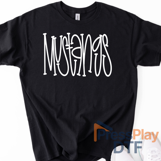 Mustangs Fun Letters DTF Transfer