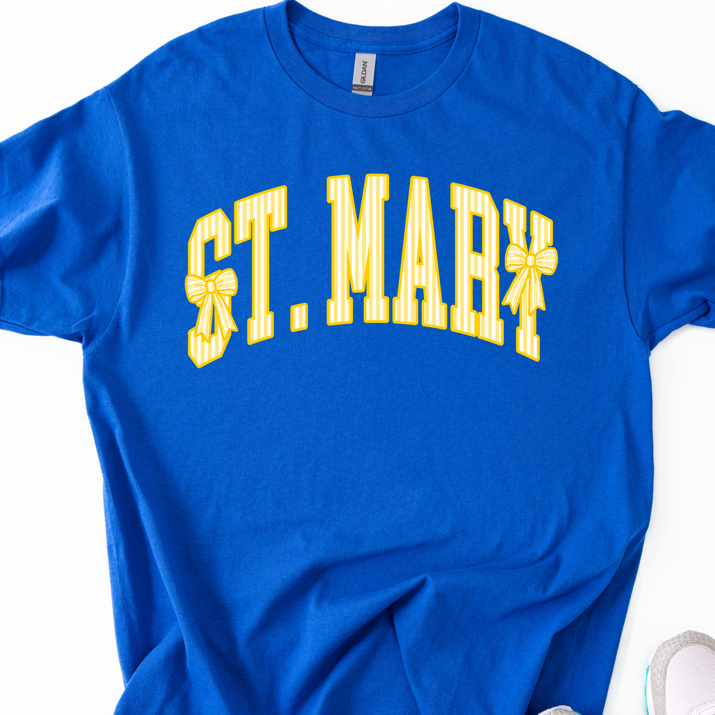 St. Mary Pinstripe Bows Yellow
