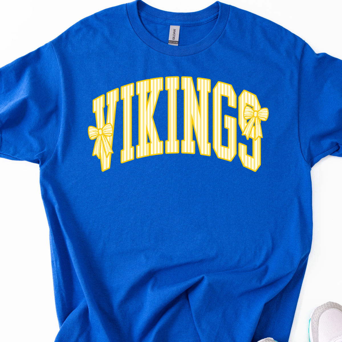 Vikings Pinstripe Bows Yellow