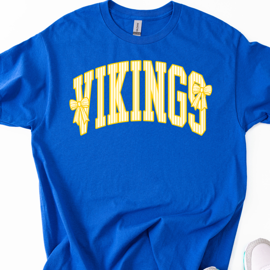 Vikings Pinstripe Bows Yellow