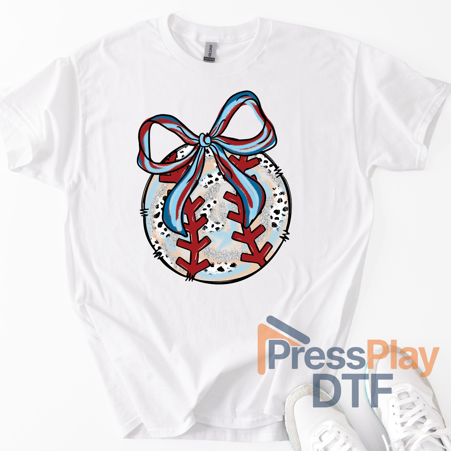Blue/Red Baseball DTF Transfer